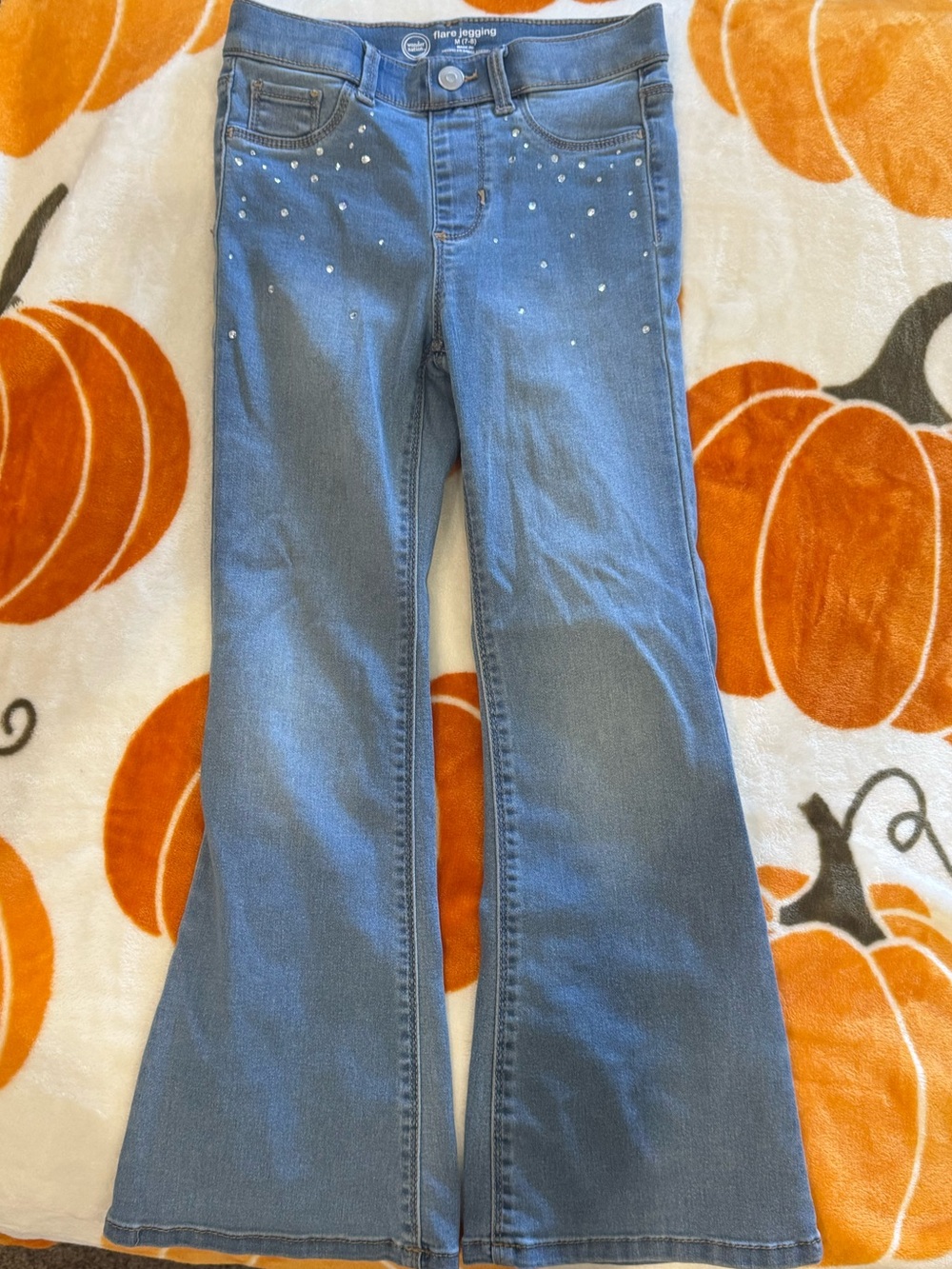 wonder nation Blue Rhinestone Flare Jeans